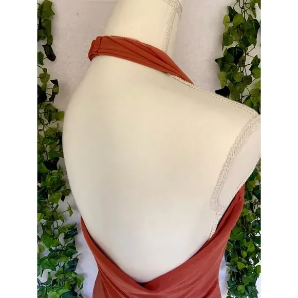 Balera Dance Orange Sheer Mini Dress with Underneath Leotard Women's SZ Small - Picture 6 of 11